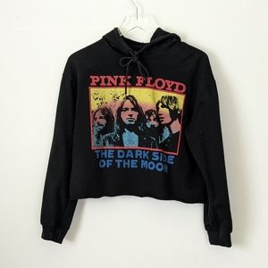 Pink Floyd Dark Side of the Moon Cropped Hooded Sweatshirt